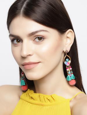 multi colored brass drop earring - 15933255 - Standard Image - 3
