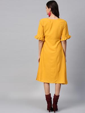 ruffle detail a-line dress - 15933508 - Standard Image - 3