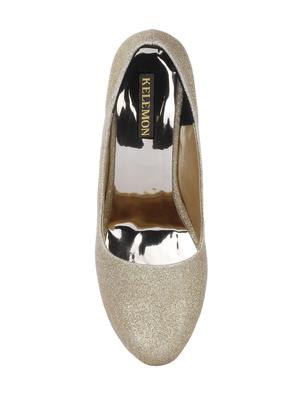 gold slip on pumps - 15934206 - Standard Image - 3
