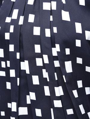 pleated neck geometric blouson top - 15936508 - Standard Image - 6