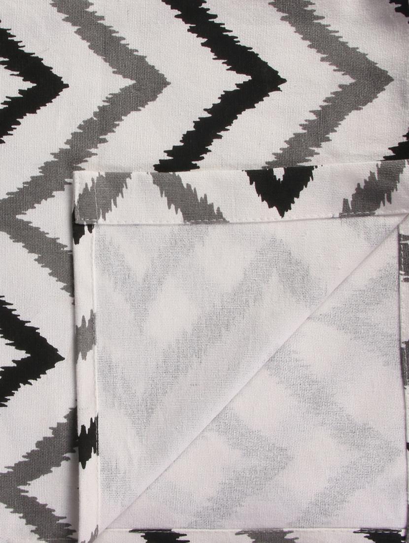 cotton grey orange ikat chevron printed eyelet curtain set - 15936857 - Zoom Image - 3