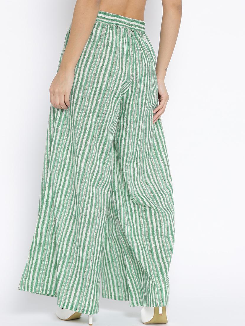 drawstring waist flared palazzo - 15937315 - Zoom Image - 3