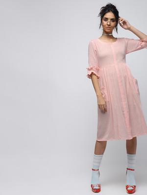 pocket patch ruffle detail dress - 15938343 - Standard Image - 3