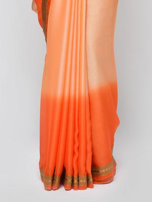 zari border ombre saree with blouse - 15940665 - Standard Image - 3