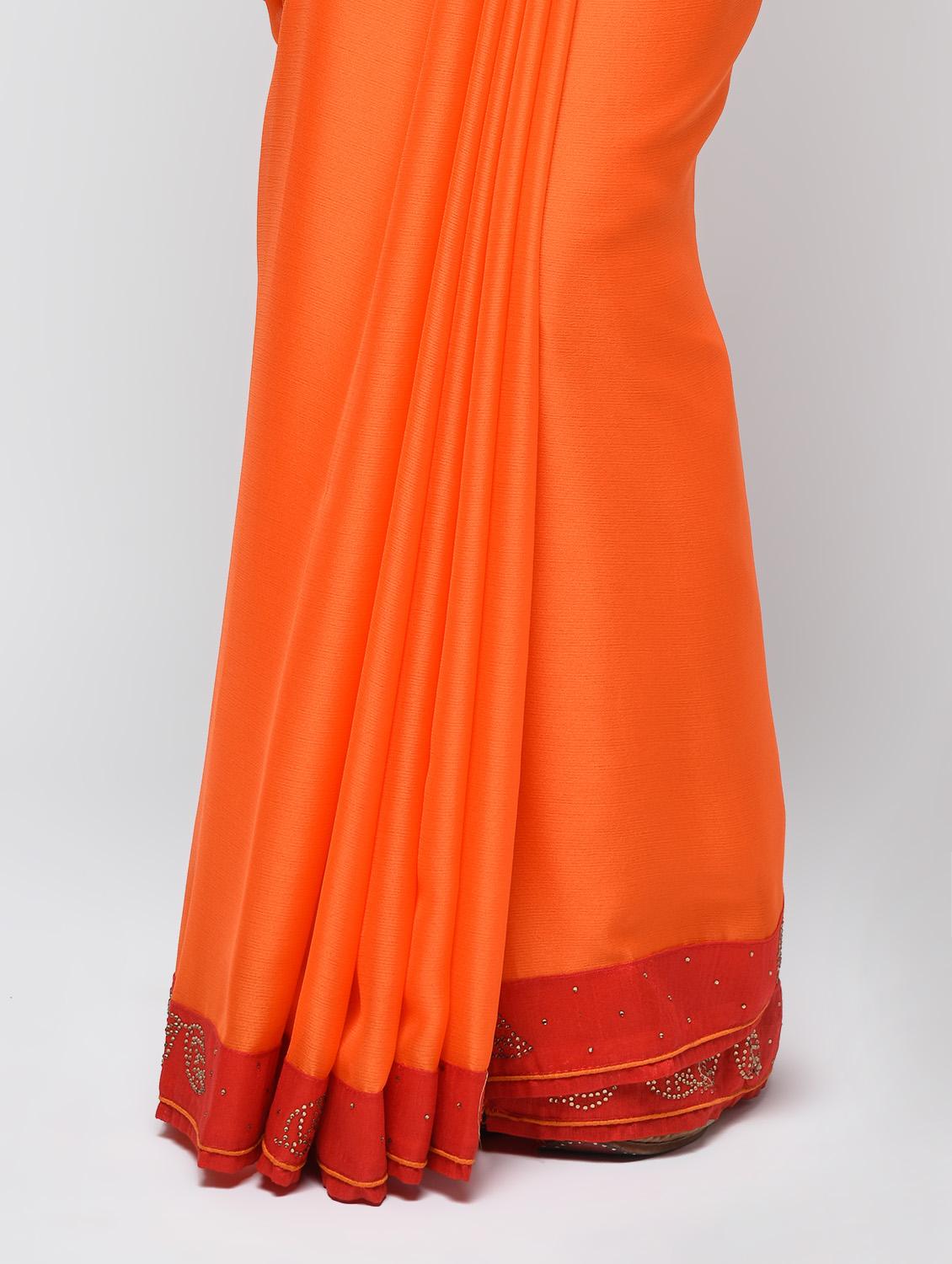 embellished lace border saree with blouse - 15940670 - Zoom Image - 3