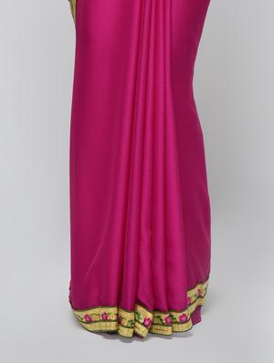 floral embroidered border saree with blouse - 15940676 - Standard Image - 3