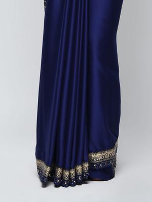 embellished zari lace border saree with blouse - 15940690 - Standard Image - 3