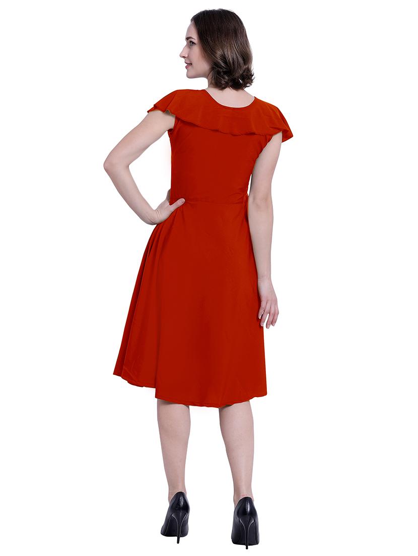 cape sleeved flared dress - 15941105 - Zoom Image - 3