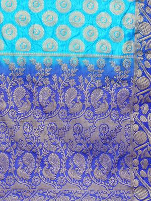 ethnic motif woven saree with blouse - 15942820 - Standard Image - 3