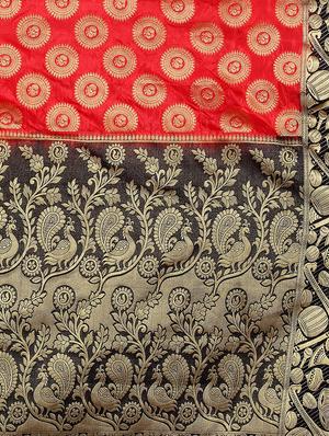 ethnic motif woven saree with blouse - 15942823 - Standard Image - 3