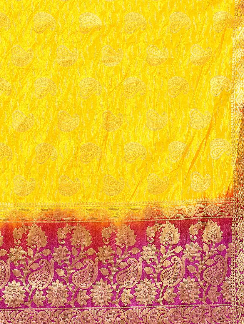 ethnic motif woven saree with blouse - 15942828 - Zoom Image - 3