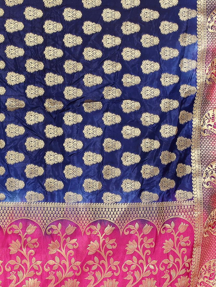 paisley motif woven saree with blouse - 15942831 - Zoom Image - 3