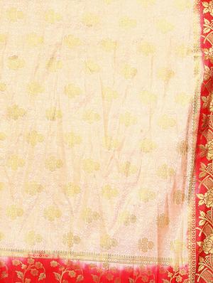 ethnic motif woven saree with blouse - 15942836 - Standard Image - 3