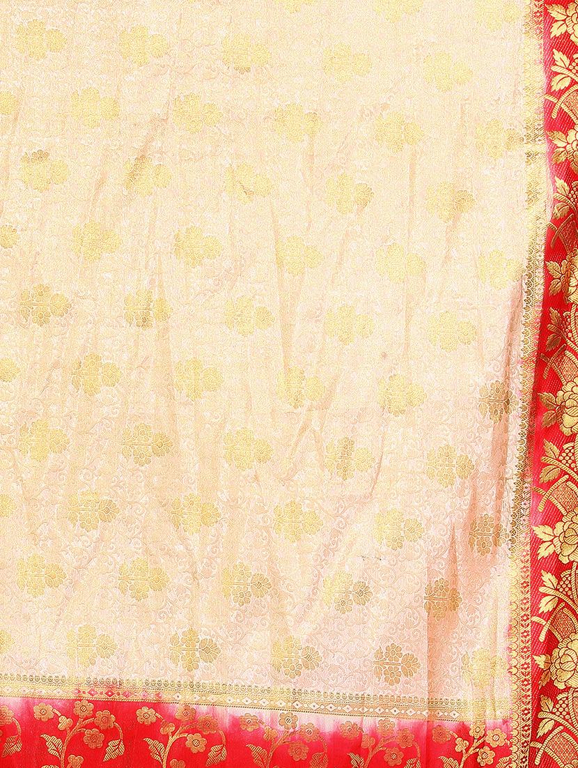 ethnic motif woven saree with blouse - 15942836 - Zoom Image - 3