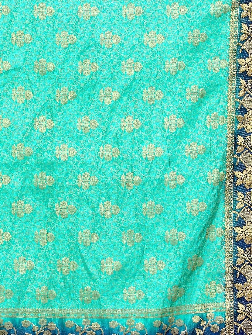 floral woven saree with blouse - 15942838 - Zoom Image - 3