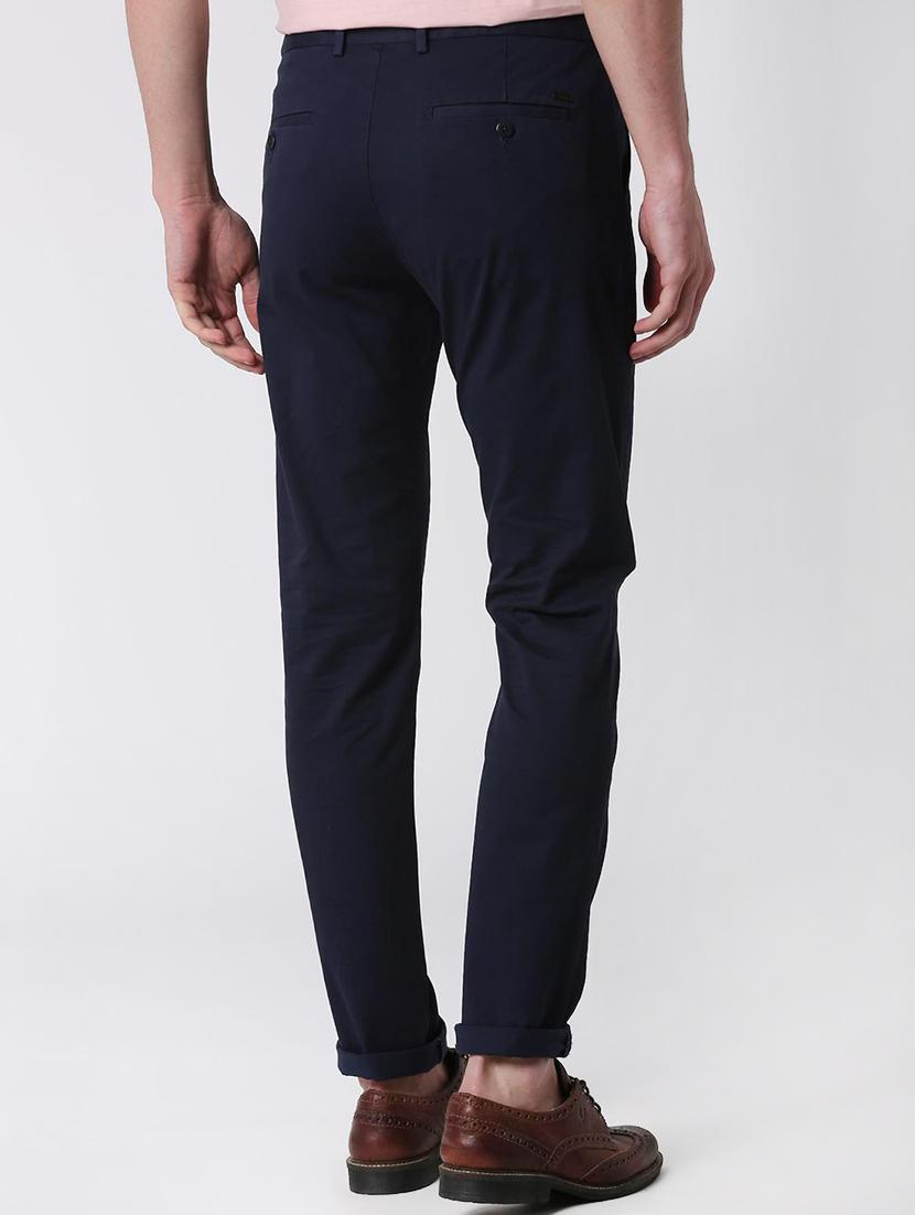 navy blue cotton blend chinos - 15943270 - Zoom Image - 3