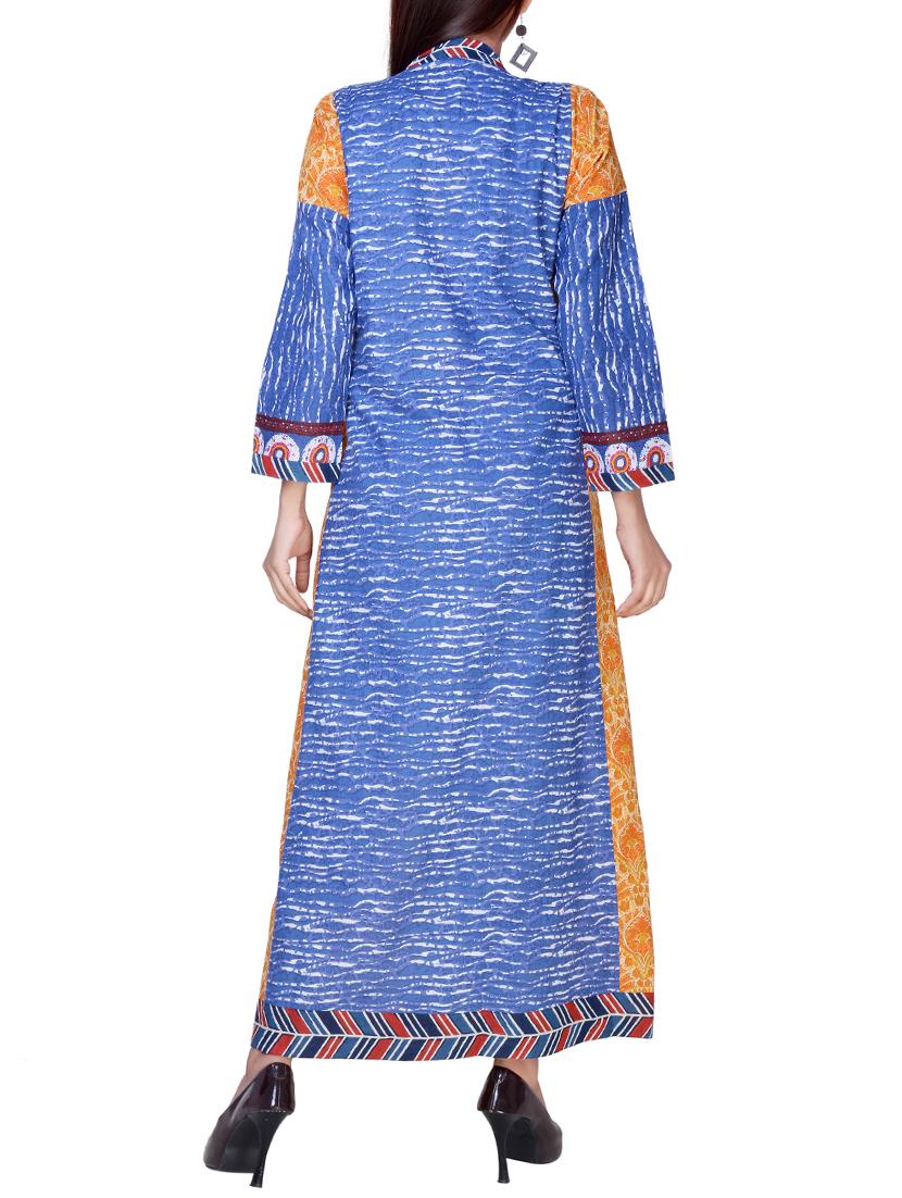 printed a-line kurta with tassels - 15943571 - Zoom Image - 3