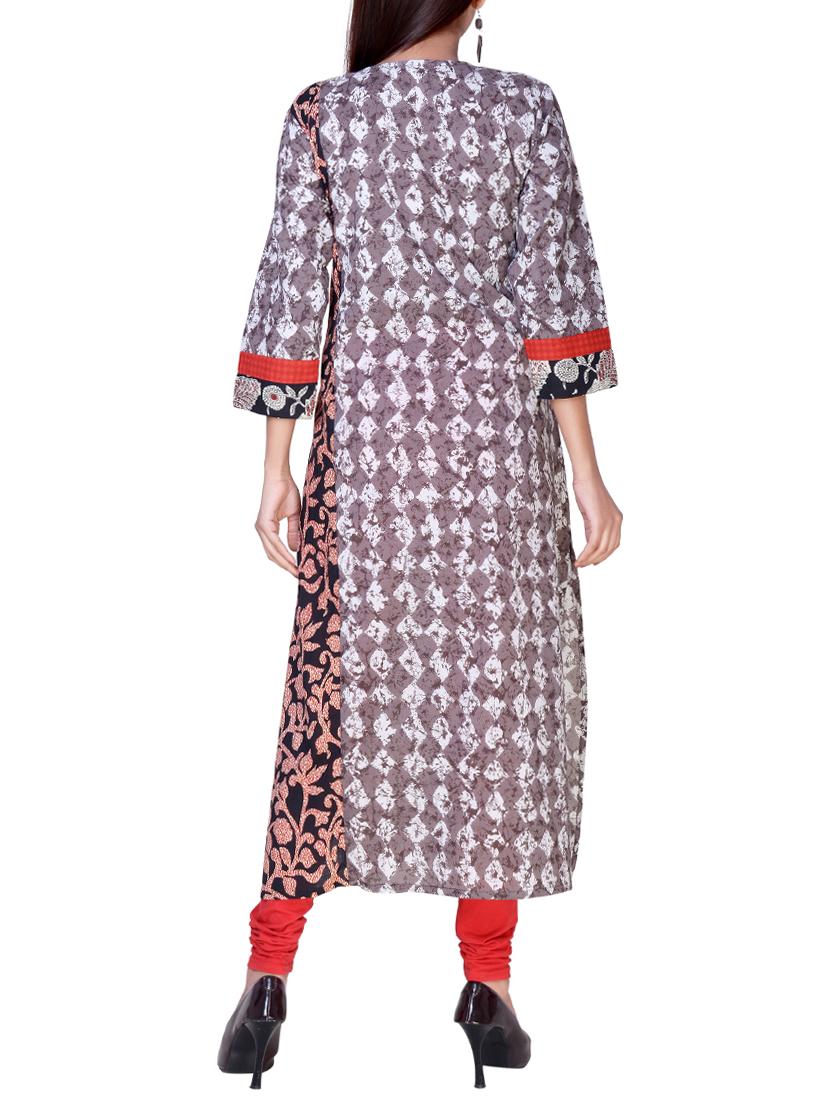 printed straight kurta with tassels - 15943573 - Zoom Image - 3