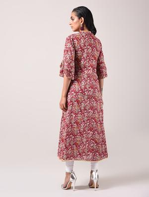 a-line printed kurta - 15943718 - Standard Image - 3
