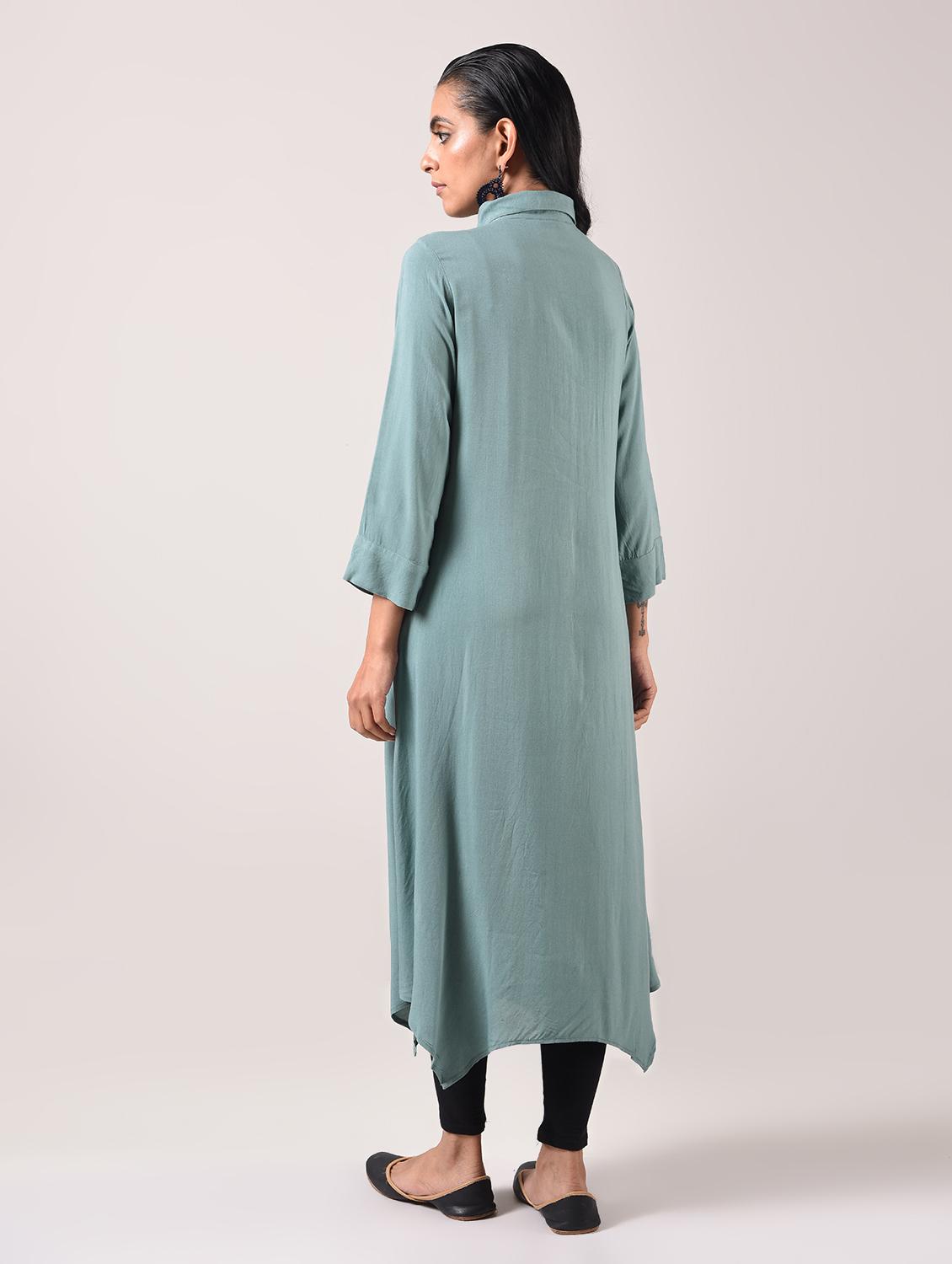 Asymmetric embroidered kurta - 15943727 - Zoom Image - 3