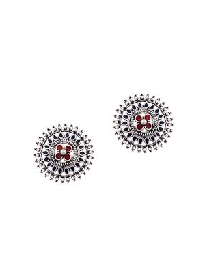 silver brass studs earring - 15944111 - Standard Image - 3