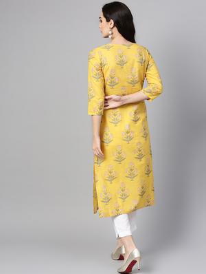 printed kaantha straight kurta - 15945309 - Standard Image - 3