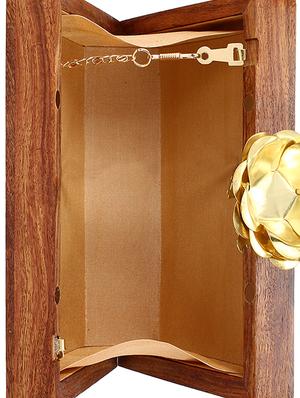 brown wood box clutch - 15945479 - Standard Image - 3