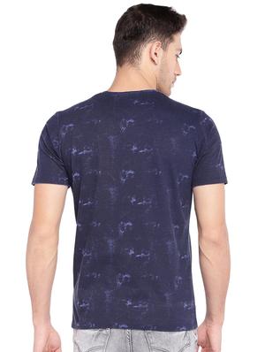 blue cotton all pver print t-shirt - 15945568 - Standard Image - 3
