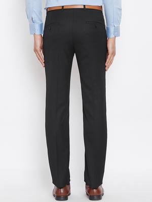 black polyester flat front formal trouser - 15945638 - Standard Image - 3