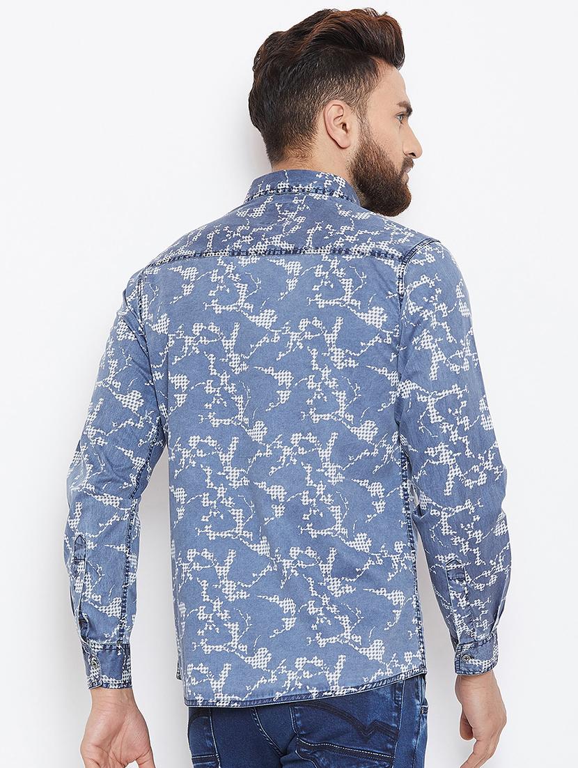 blue denim casual shirt - 15945642 - Zoom Image - 3