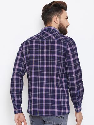 blue checkered casual shirt - 15945647 - Standard Image - 3