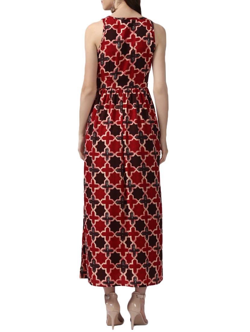 gathered flared maxi dress - 15945997 - Zoom Image - 3