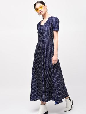 polka dots flared maxi dress - 15946333 - Standard Image - 3