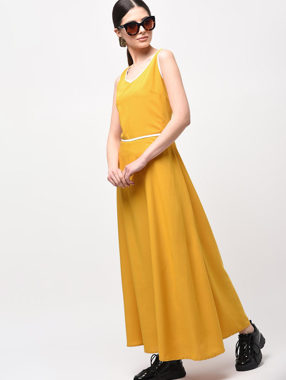 contrast piping maxi dress - 15946336 - Zoom Image - 3