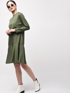 ruffled hem a-line dress - 15946345 - Standard Image - 3
