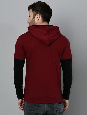 maroon cotton cut and sew t-shirt - 15950357 - Standard Image - 3