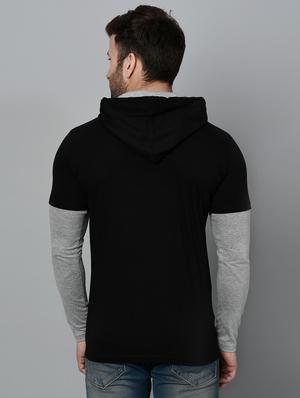 black cotton cut and sew t-shirt - 15950358 - Standard Image - 3