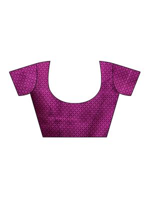 kalamkari printed purple saree with blouse - 15951359 - Standard Image - 3