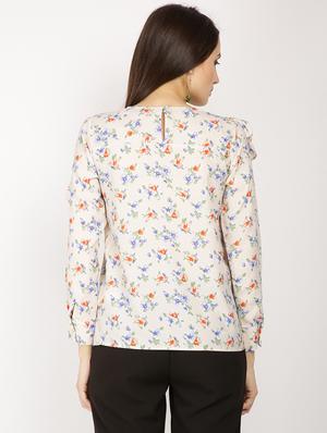 ruffle detail floral top - 15951565 - Standard Image - 3