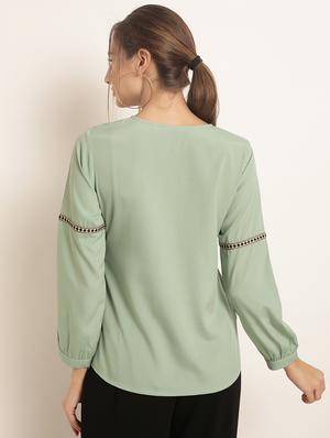 tie up neck lace detail top - 15951611 - Standard Image - 3