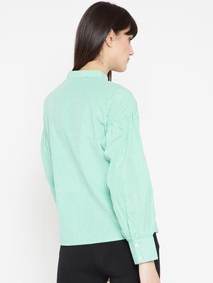 tie up neck striped top - 15951674 - Standard Image - 3