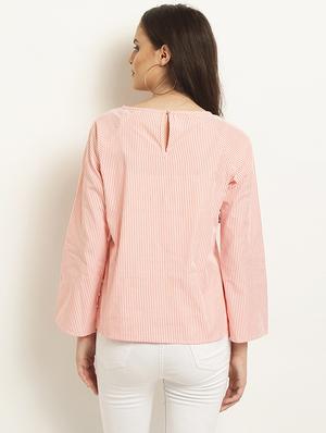 round neck embroidered top - 15951776 - Standard Image - 3