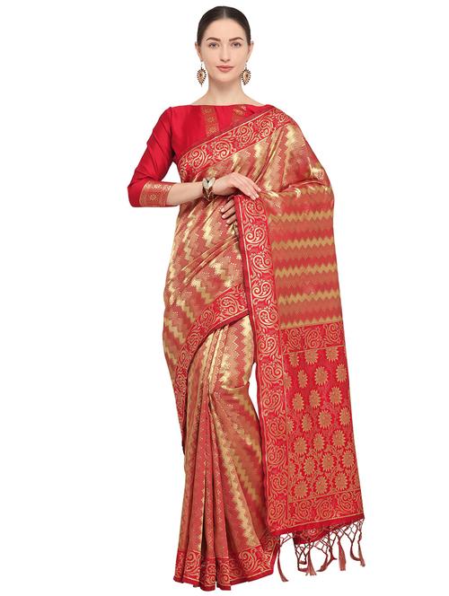 self design kanjivaram saree with blouse - 15951843 - Standard Image - 1
