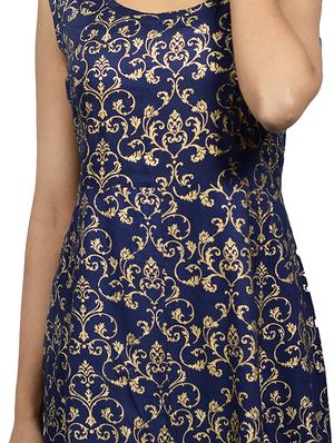 Foil print kurta with jacket - 15952595 - Standard Image - 6