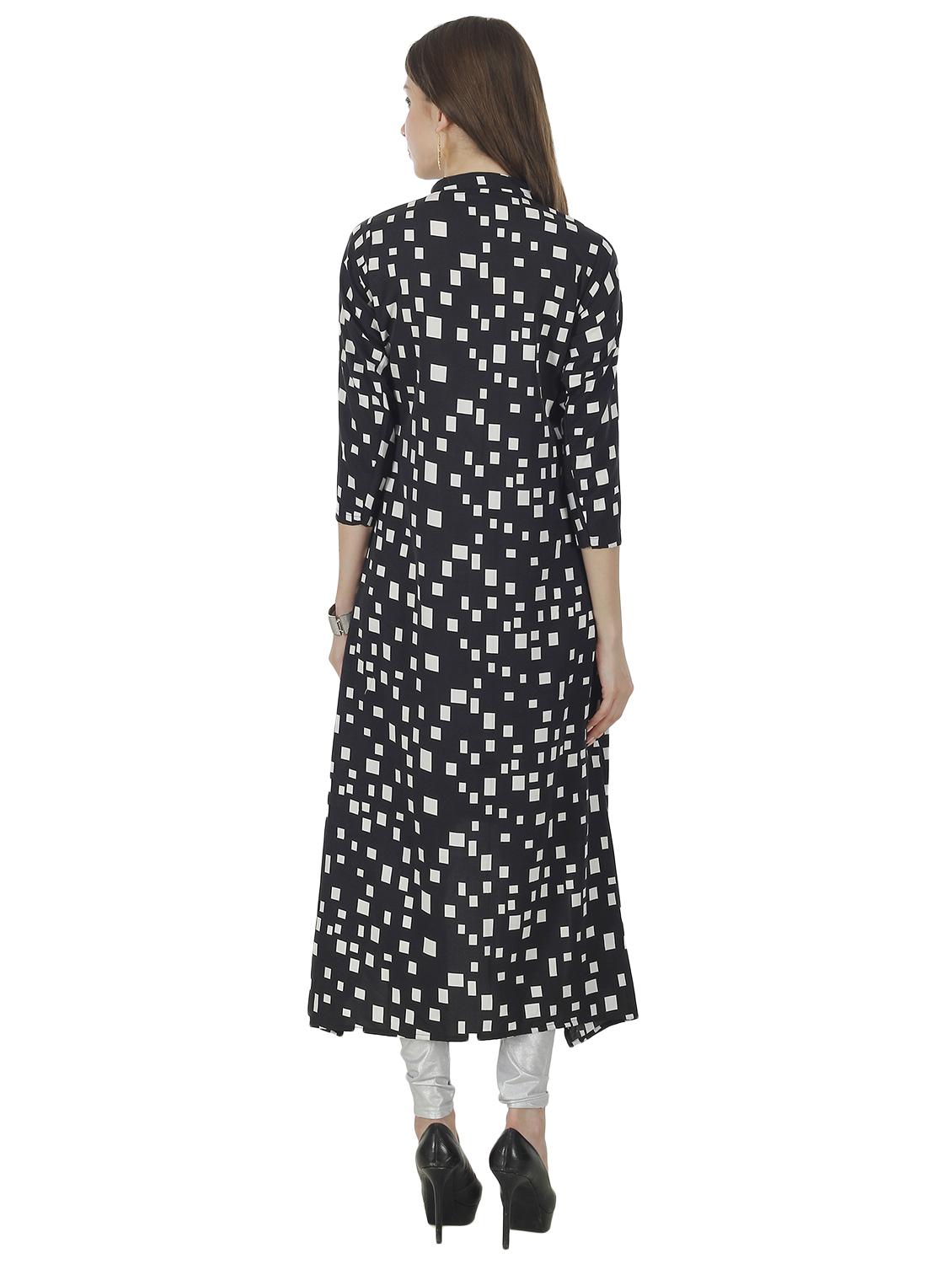 checkered high low kurta - 15952883 - Zoom Image - 3
