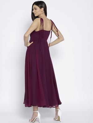 tie up detail flared maxi dress - 15953768 - Standard Image - 3
