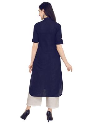 Straight solid kurta - 15953963 - Standard Image - 3