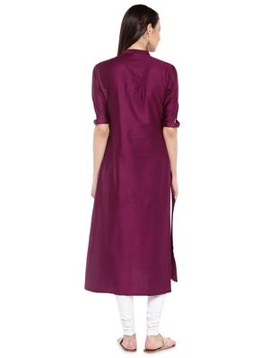 straight solid kurta - 15953990 - Standard Image - 3