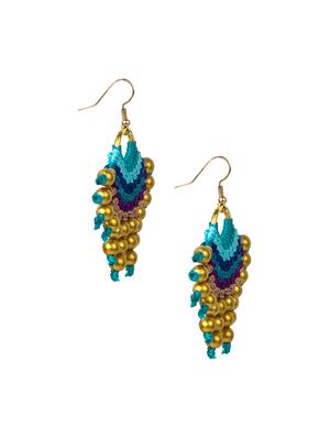 multi colored wool drop earring - 15954419 - Standard Image - 3