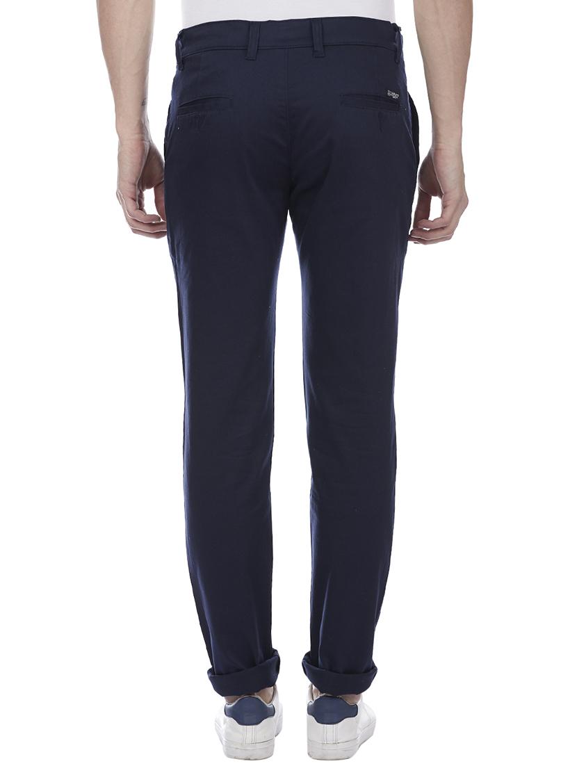 dark blue cotton blend chinos - 15955334 - Zoom Image - 3